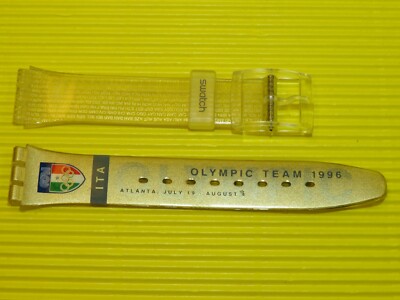 ORIGINAL Swatch OLYMPIC ATHLETES ITALY - Armband 17mm - AGZ150AI - selten GOLD !