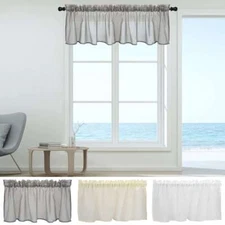 52*18.1in Sheer Short Valance Curtain Window Treatment Tiers for Kitchen 1 Panel