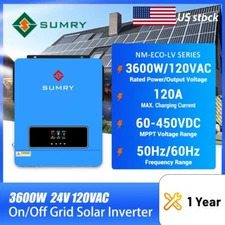 3600W Hybrid Solar Inverter 24V 110V MPPT 120A Solar Charge Controller for Home