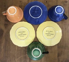 Set of 2 Vintage Pierre Deux Cup & Saucer Sets Le Poet Laval - Hand Made