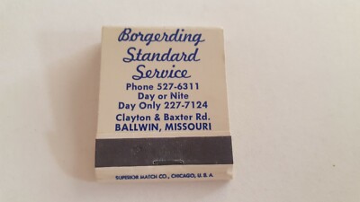 Matchbook Borgerding Standard Service American Oil Motor Club Ballwin MO FULL J1
