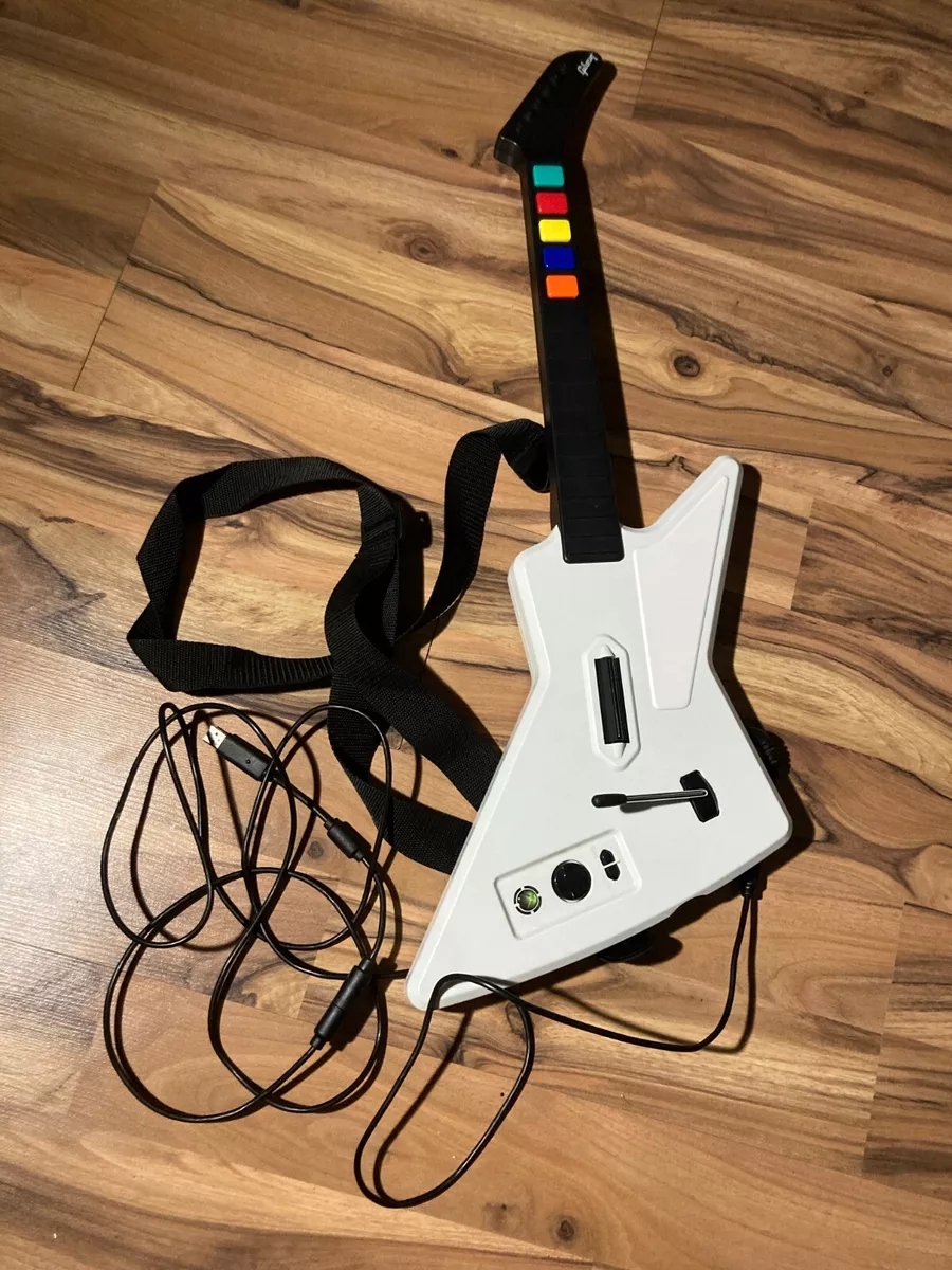 Guitar Hero Xplorer Guitar Xbox 360 Red Octane White Wired Model