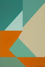 Large Abstract Painting 2x3 ft. Complex Geometric Demrin Fine Art Original NEW