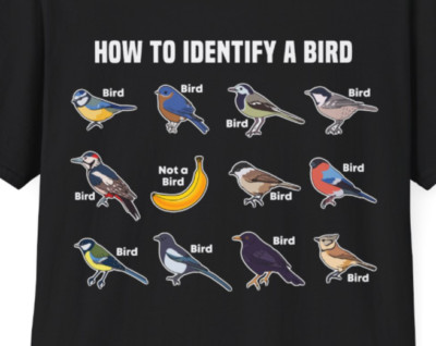 How To identify Birds T-Shirt Funny Bird Nerd Tee for Birders Birdwatching 