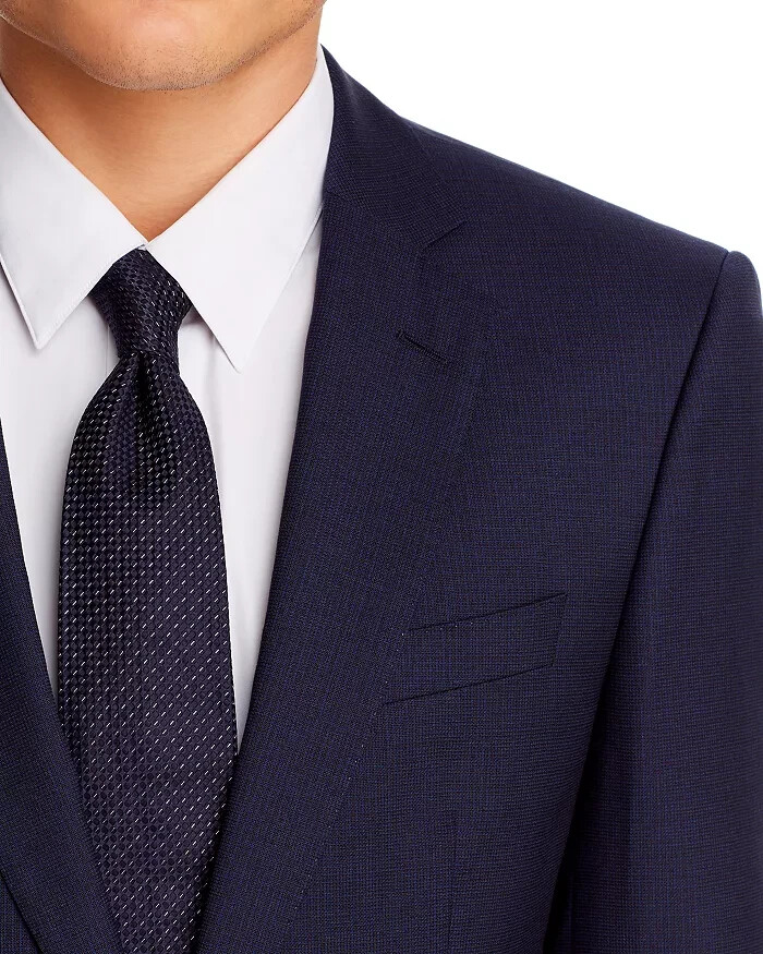 $645 BOSS Huge Genius Slim Fit Navy Pattern Suit Sport Coat 40 S
