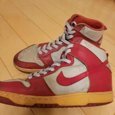Nike Dunk White x Red US8.5 1985 Original Vintage Used Sneakers | eBay