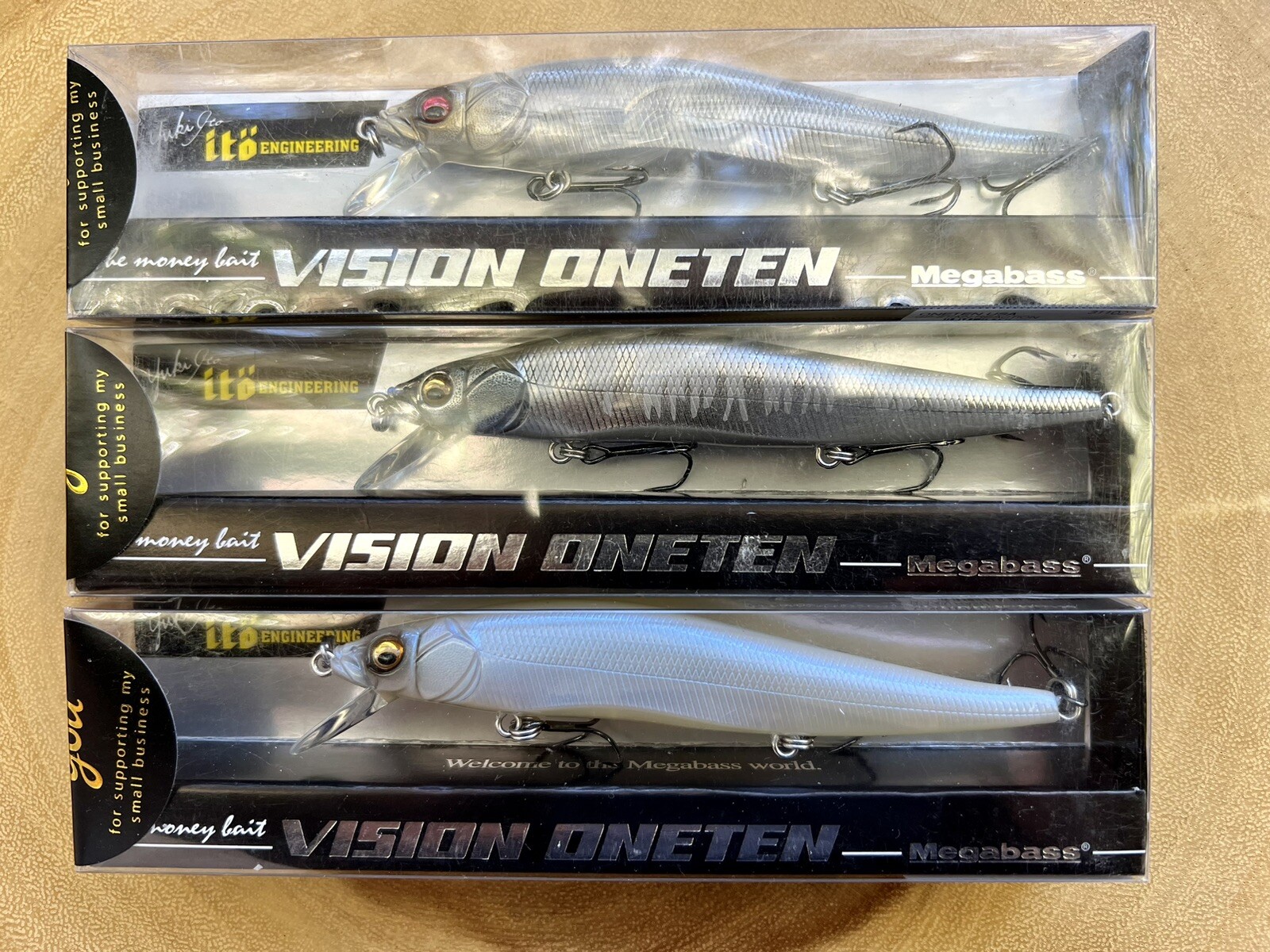 Megabass (Lot Of 3) Ito Vision Oneten Suspending Jerkbaits, Free Shipping! NWT! - Image 10