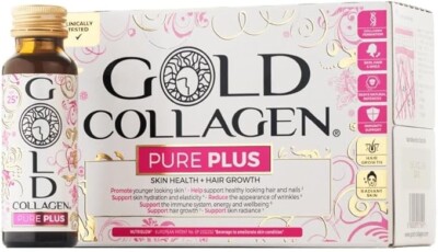 Gold Collagen Pure Plus Men Women Biotin 30+ Haut Haar Nagel Ergänzung 10 x 50ml