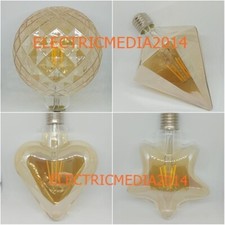 LAMPADA LAMPADINA E27 LED DECORATIVA VINTAGE 2500 K CUORE STELLA DIAMANTE PIGNA 