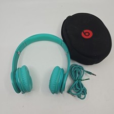 Beats By Dre Headphones Turquoise With Case Wired Ear Muffs Deteriorating