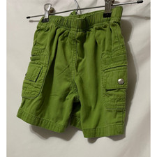 Hanna Andersson Boys Cargo Shorts Green Drawstring Waist Pockets Cotton 3 90 Cm