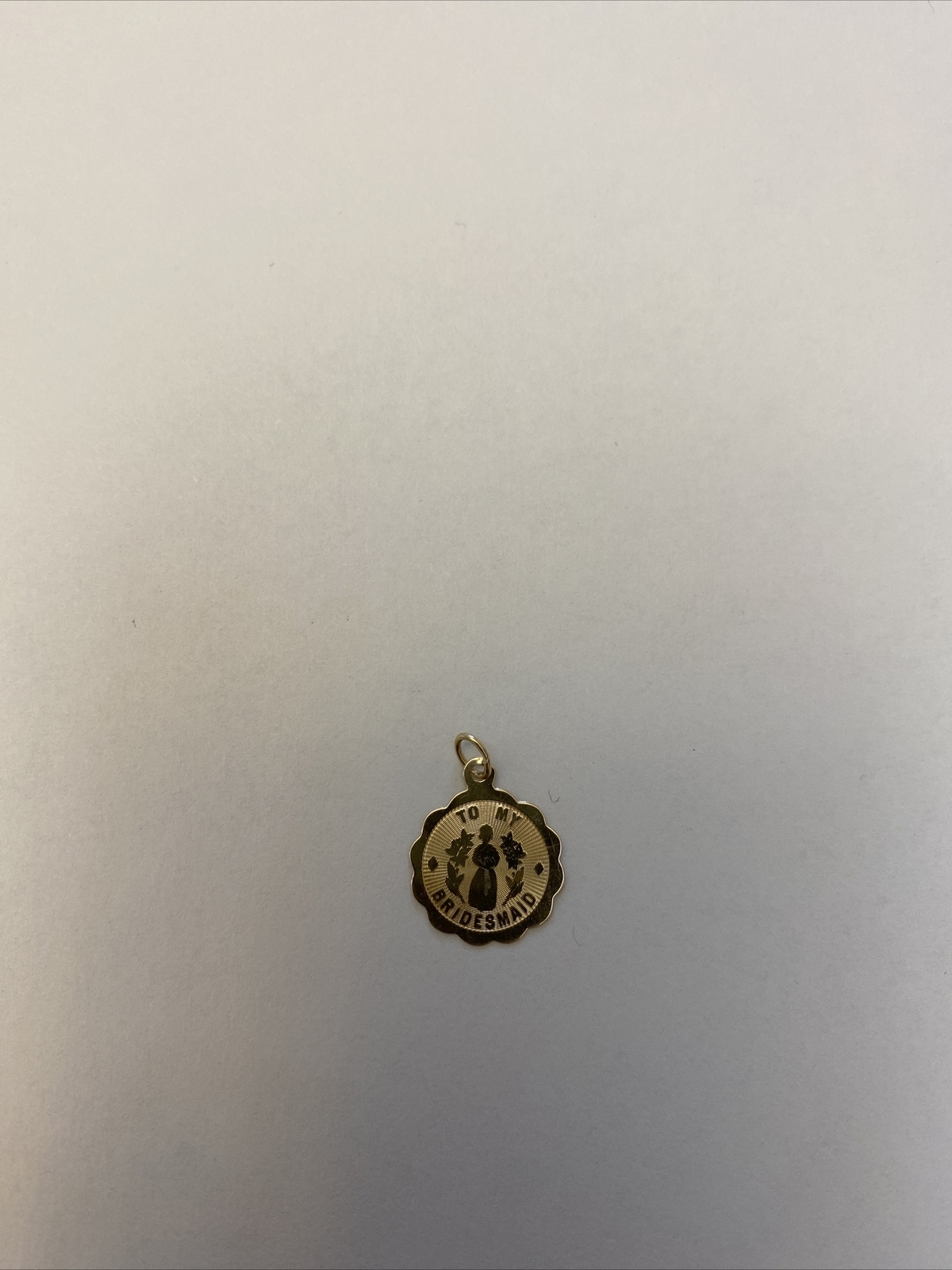 solid 14k gold bridesmaid charm - image 3