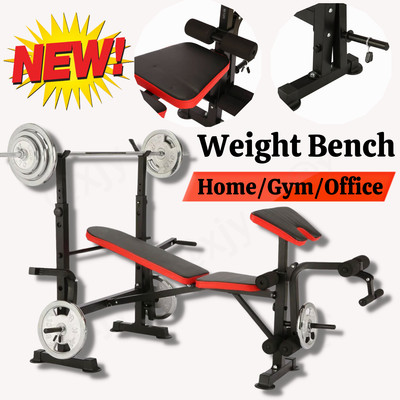 5 in 1 Adjustable Weight Bench 600lbs Foldable Bench Set Full-Body Workout Home^