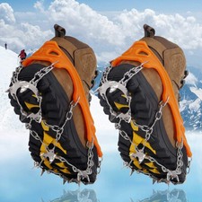 US Ice Snow Anti Slip Spikes Grips Grippers Crampons Cleats For Hike Shoes Boots