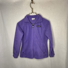 Columbia Girl's Fleece Full Zip Up Jacket Purple Size M, 10/12