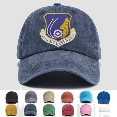 Custom Embroidered Hat 75th Air Base Wing, Veteran Cap, Trucker Hat, Gift Idea