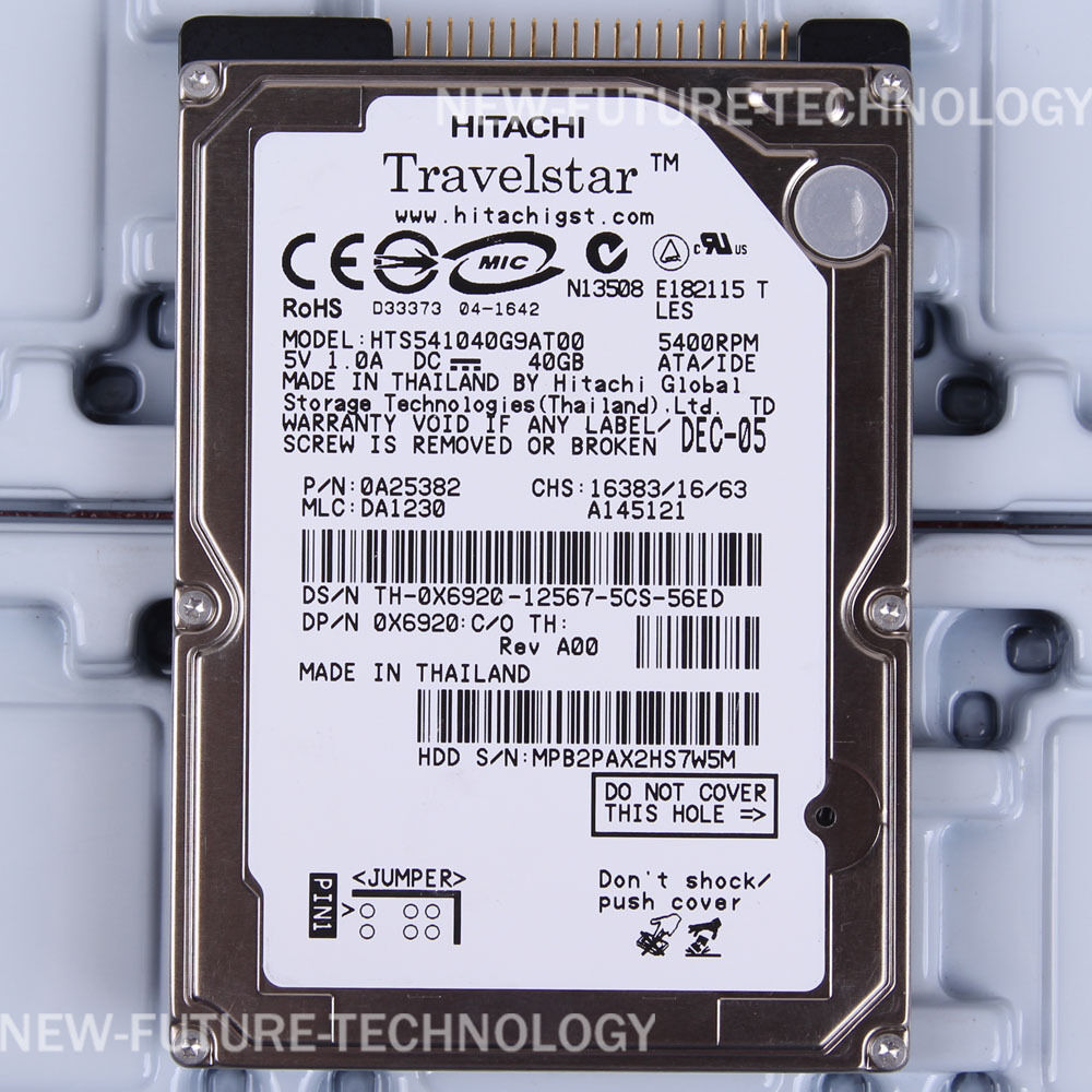 HITACHI (HTS541040G9AT00) 40 GB HDD 2.5 HITACHI (HTS541040G9AT00) 40 GB HDD 2.5