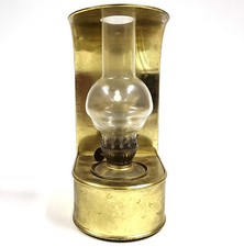 Antique Brass Ship Oil Lamp Wall Mount – Nautical Design – 8"