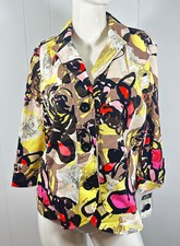 Nwt Rqt Womens Floral Print  Lightweight Jacket 3/4 Sleeve Multicolor Sz Xl
