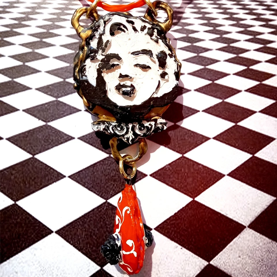 Marilyn Monroe Pop Art Collar Colgante Joyería Boca Moda Accesorios Foto 4 de 4