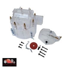 Chevy GM Clear HEI Large Distributor Cap Rotor Kit SBC BBC 305 327 350 396 454