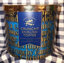 ALL NEW Crunchy English Toffee 3-Wick Candle 25-45 burn hours Bath & Body Works
