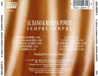 AL BANO & ROMINA POWER - SIEMPRE SIEMPRE NEW CD