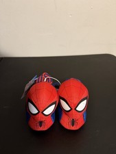 Marvel Spiderman Slippers Boys 5/6 Red  Blue Plush Slip On Shoes