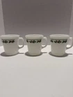 3 Vintage Milk Glass Corning Holly Days Mugs