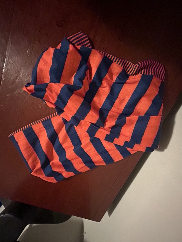 Tickled Pink Scarf Duo Navy Orange Stripe Infinity Lightweight Auburn Syracuse