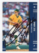 Barry Zito-Signed 2005 Playoff Prestige #75 Trading Card (Athletics)