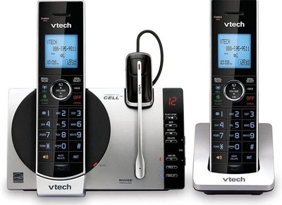 VTech DS6771-3, 2 Handset Connect to Cell Answering System with Cordless Headset