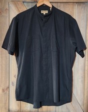 Friar Tuck Clergy Shirt Mens 17 Black Band Collar Dress Short Sleeve