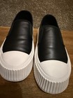 Qupid Black Slip-On Platform Sneakers with White Toe Cap — photo 2