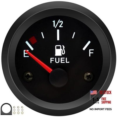 2'' Universal Fuel Gauge Kit, E-1/2-F Pointer Fuel Level Gauge Meter Red Pointer