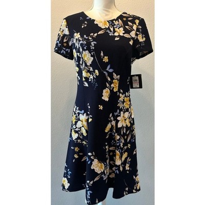jessica howard short sleeve floral sheath dress Jessica Howard Women's Printed Flared-Short-Sleeve Sheath Dress