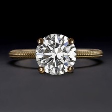 1.5ct DIAMOND ENGAGEMENT RING GIA CERTIFIED EXCELLENT CUT H SI2 SOLITAIRE GOLD