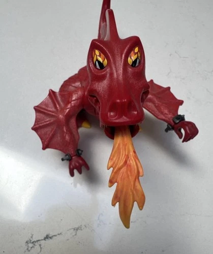 1995 Playmobil Geobra Knights Red Fire Breathing Dragon Toy Figure Playset VTG