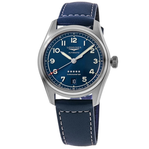 New Longines Spirit Automatic Blue Dial Leather Strap Men's Watch L3.410.4.93.0