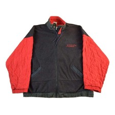 Vintage 1990s Puma Embroidered Fleece Zip Up Sweater Men's Large