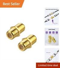 2-Pack RG6 Coaxial Cable Female Adapters - High-Speed, Easy Install, Gold Plated
