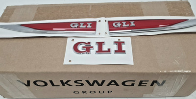 17A853688/688AJZQ BRAND NEW GENUINE 3PCS SET EMBLEM ''GLI'' RED/CHROME JETTA 19-21
