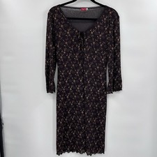 VTG Ruby Rox Womens Y2K Floral Babydoll Dress Size L Brown Forest Fairy Grunge