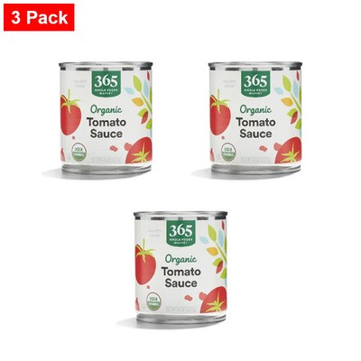 365 By WFM, Organic Tomato Sauce, 8 Ounce - 3 Pack