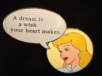 Disney Pin LE 100 Cinderella Dream Wish Disney Auctions Film Quote