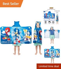 Sonic Friends Cartoon Hooded Towel - Quick Dry Cotton Bath Wrap, 24x50