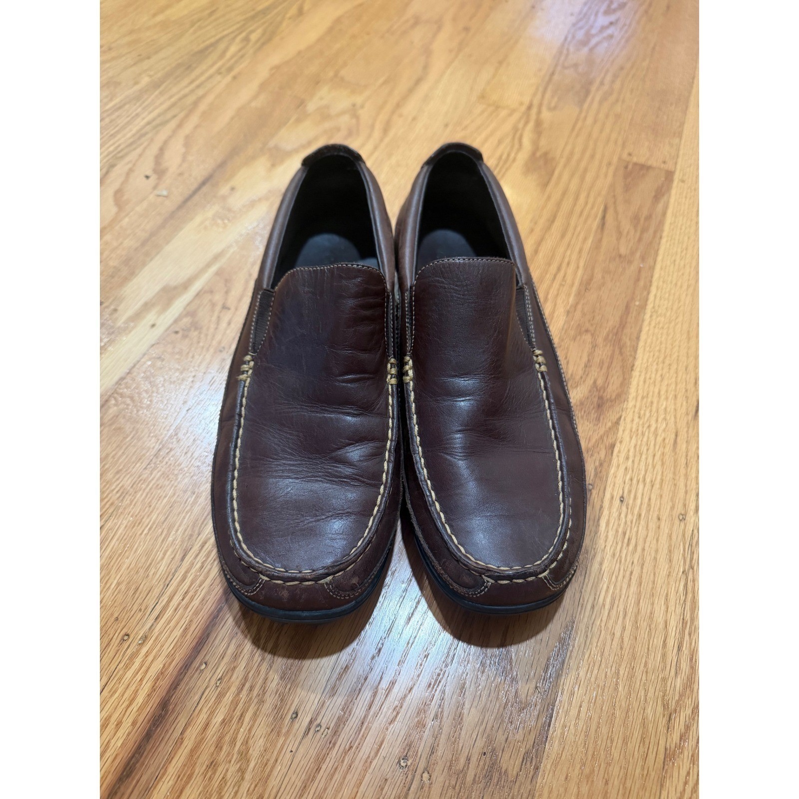 Cole Haan Mens Leather Slip On Loafers Tucker Venetian Brown Loafer