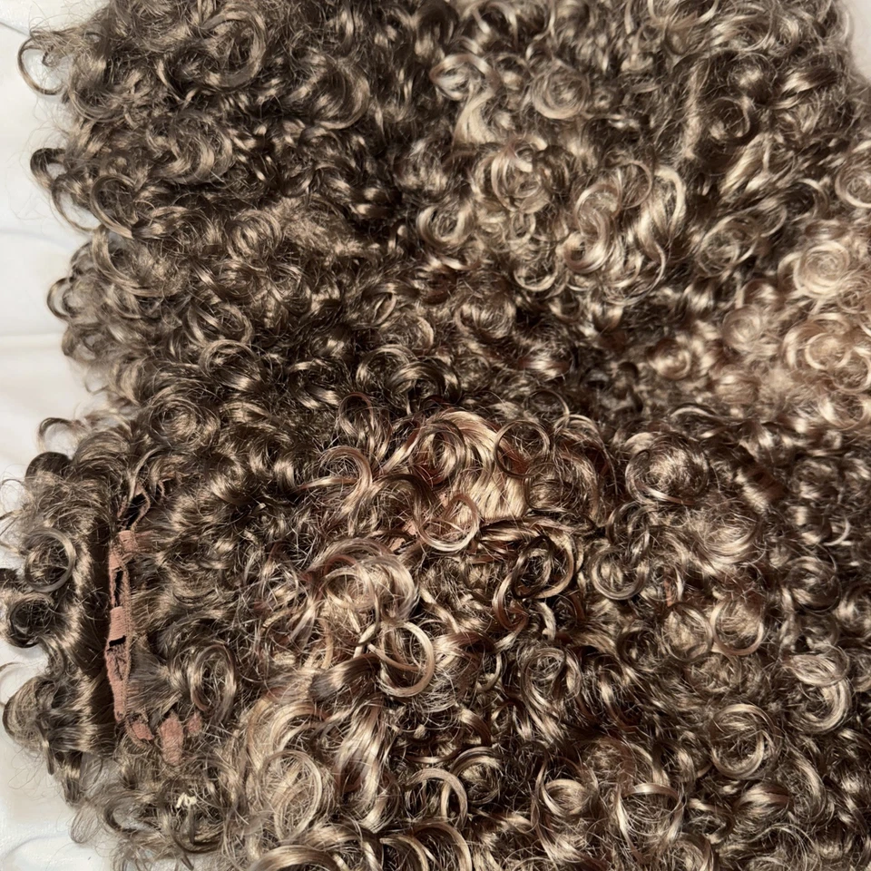 Lote de 10 pelucas vintage Kanekalon flor rubia rizada esmerilada disfraz de teatro Foto 3 de 4