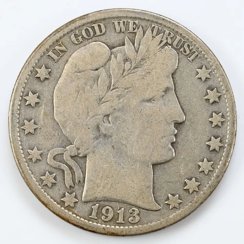 1913-D Barber Half Dollar 50c Silver
