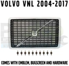 Front Hood Radiator Grille Volvo VNL 2004-2017 with Emblem Bug Screen & Hardware